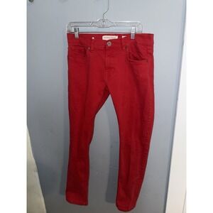 Evolution In Design Men's Red Jeans Slim Fit Size 32 Fashion Denim Y2K